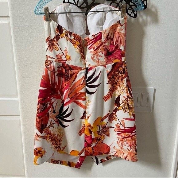 Cameo Empire Tropical Print Strapless Mini Dress M - Picture 8 of 15